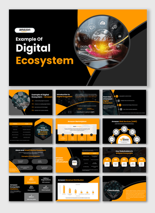 Example of a digital ecosystem showcasing platforms, services, stakeholders, technologies, and revenue streams.
