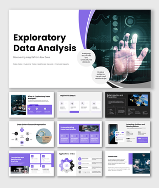 Exploratory data analysis presentation showcasing data patterns, trends, visualization techniques, and insights.