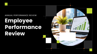 Employee performance review covering goals, productivity, teamwork, communication, strengths, and development.