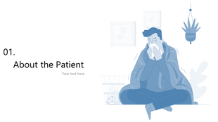 Blue illustrated sick man wrapped in a blanket sneezing into a tissue, with a trash bin nearby, framed by hanging plants.