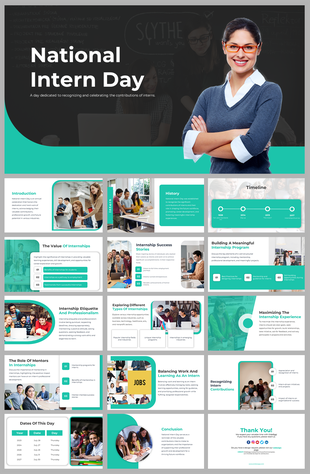National Intern day slides showcasing the value of internships, success stories, and building meaningful internship programs.