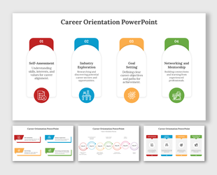 A pack of career orientation slides features various colorful layout designs and icons with text descriptions.