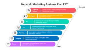 Network marketing concept with figures interconnected by arrows on a world map, accompanied by placeholder text areas.
