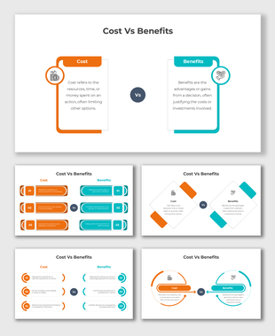 Contrasting orange and teal boxes highlight the differences with defined text holders and clean shapes for clarity.