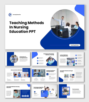 Teaching Methods In Nursing Education presentation featuring case studies and nursing practice learning.