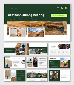 Geotechnical Engineering covering soil testing, foundations, bearing capacity, slopes, and retaining structures.