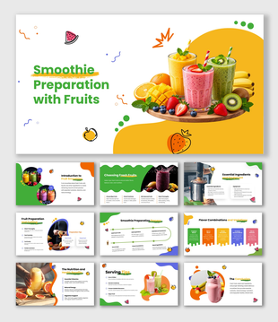 The Smoothie Preparation With Fruits presentation with fruit selection, cutting, blending, flavors, and serving tips.