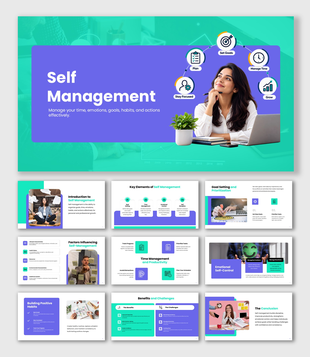 Self Management showing goal setting, time control, focus, productivity, emotions, and positive habits.