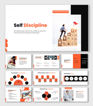 The Self Discipline presentation covering goal setting, time management, responsibility, habits, and commitment.