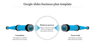 Circular business process graphic with blue shapes extending toward consultant and teamwork labels.