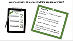 Project plan illustration of a clipboard with checkmarks, a pen, and a tilted green-bordered planning document.