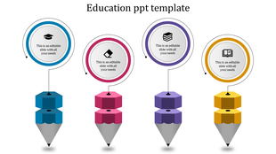 Use Education PPT Template With Pencil Model Slide