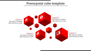 Infographic with red cubes of varying sizes, showing icons for camera, target, microchip, and computer with captions.