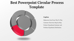 Circular process graphic with a highlighted red section, designed for step-by-step business presentations.