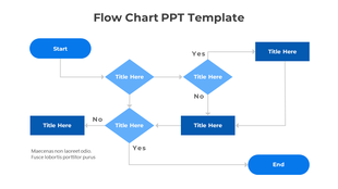 Blue themed flowchart with oval start and end nodes, diamond decision points, and rectangular process boxes.