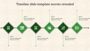 Attractive Best Timeline PowerPoint With Six Nodes