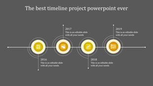 PowerPoint with Timeline for Project Tracking Presentation
