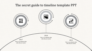 Best Timeline Slide Template With Grey Color Design