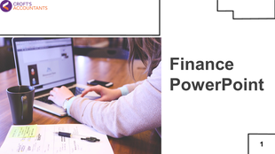 Finance cover page with a split design, displaying a professional desk setup and the Croft's Accountants logo.