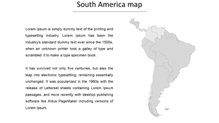 South America map displayed on the right side, with detailed text about its history on the left.