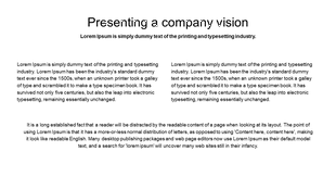 Slide design featuring a title, two blocks of text, on a white background with no images or graphics.
