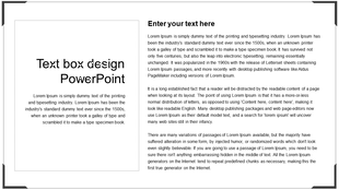 Slide with two text boxes, one on the left with a bold title and another on the right for content.
