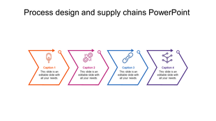 Minimalist process flowchart with four hexagonal steps, each containing an icon and directional arrow for progression. 