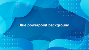 Modern blue background with flowing abstract curves, dotted accents, and layered wave designs around a central space.