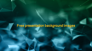 Geometric digital background in green and blue hues with network-like lines and central yellow title in bold font.