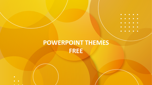 Bright yellow and orange gradient background featuring circular shapes and subtle white outlines.