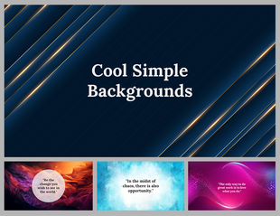 Background slide deck with diagonal gold lines, featuring colorful backdrop images and motivational quotes.