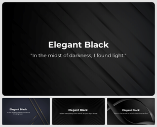 Dark-themed slides with an elegant black design and a motivational quote in the center.
