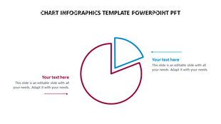 PowerPoint slide featuring a circular chart infographic with sections for text.
