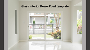 Spacious interior with glossy floors and large glass doors, providing an outdoor view in a elegant setting.