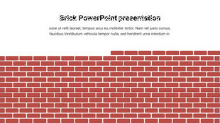 A red brick wall with staggered rows, featuring a small gap at the top, against a white background.