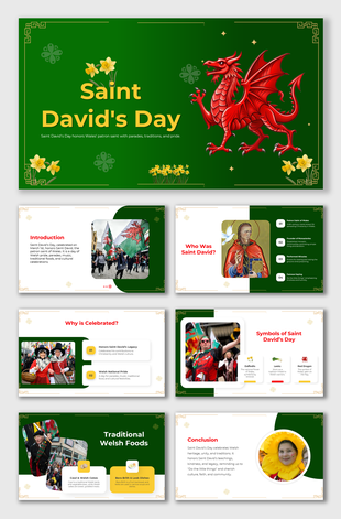 Honors Saint David, showcases Welsh pride, features parades, traditional foods, and national symbols like daffodils.
