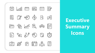 Includes charts, calendars, checklists, analytics, and timelines—perfect executive summary icon pack for reports.