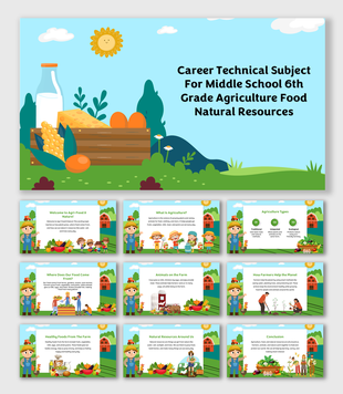 Learn agriculture types, food sources, farm animals, healthy eating, and natural resources in one fun lesson.