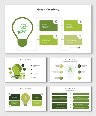 Light bulb icon with green blocks showing training, incentives, support, and innovation concepts.