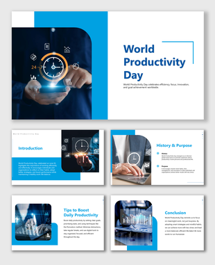 Boosts focus, sets goals, reduces stress, promotes balance, and improves daily work on World Productivity Day.