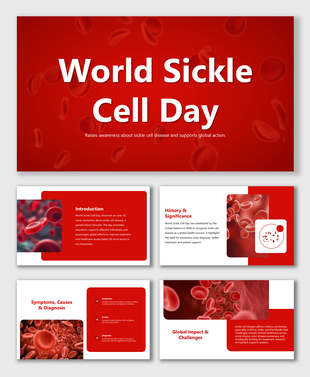 Raises awareness, explains symptoms, covers causes, shows diagnosis process, and highlights global impact of sickle cell.