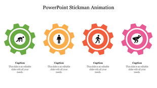 Gear Model PowerPoint Stickman Animation Slide