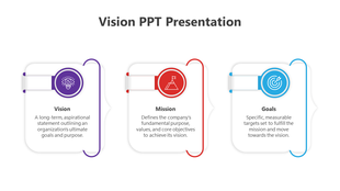 Three three boxes with rounded edges with icons in purple, red, and blue, set against a white background.