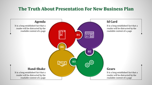 Colorful circular infographic featuring red, purple, green, and yellow sections, each with icons and text boxes.