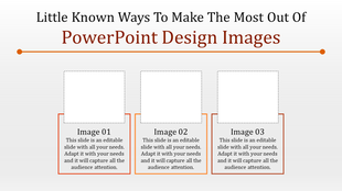Professional layout with three white image placeholders outlined in orange and captions beneath each.