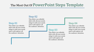 Template design illustrating a step-by-step process with placeholder text areas on a white background.
