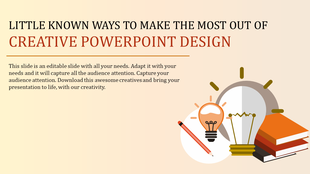 Creative infographic featuring a light bulb, pencil, and stacked books, and descriptive text, on a beige background.