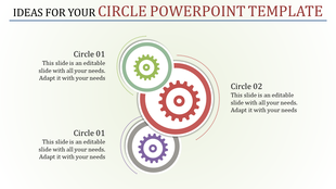 Infographic with interlocking gears in green, red, and purple circles, surrounded by text sections, on a light background.