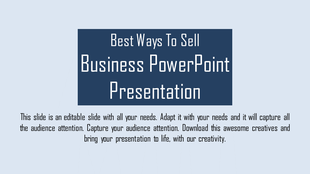 Slide design featuring a centered title in a dark blue box and descriptive text below on a light background.