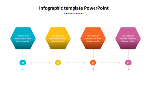 Hexagonal infographic in blue, yellow, orange, and pink, displaying text and numbered steps below.